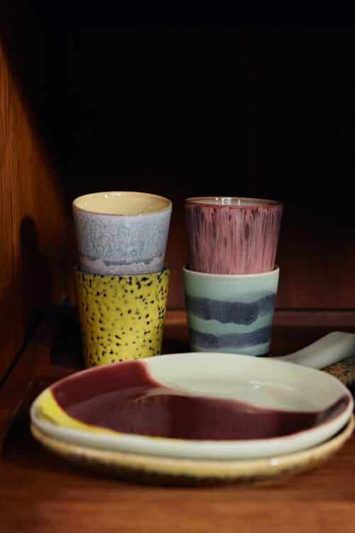 70's Ceramics Mugs Set/4 - Artistic