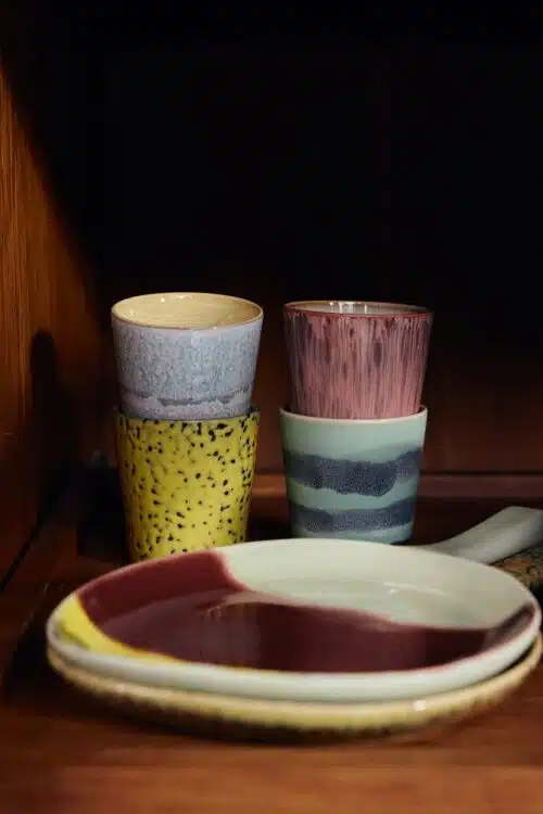 70's Ceramics Mugs Set/4 - Artistic