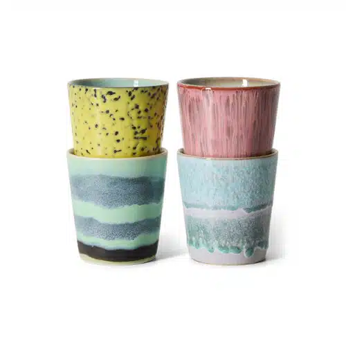 70's Ceramics Mugs Set/4 - Artistic