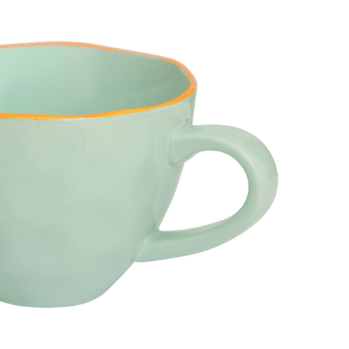 Good Morning Cappuccino Cup Sculpted Celadon