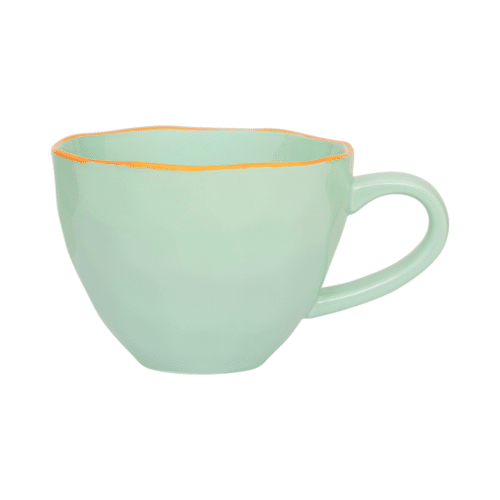 Good Morning Cappuccino Cup Sculpted Celadon