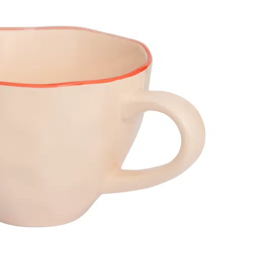 Good Morning Cappuccino Cup Sculpted Old Pink