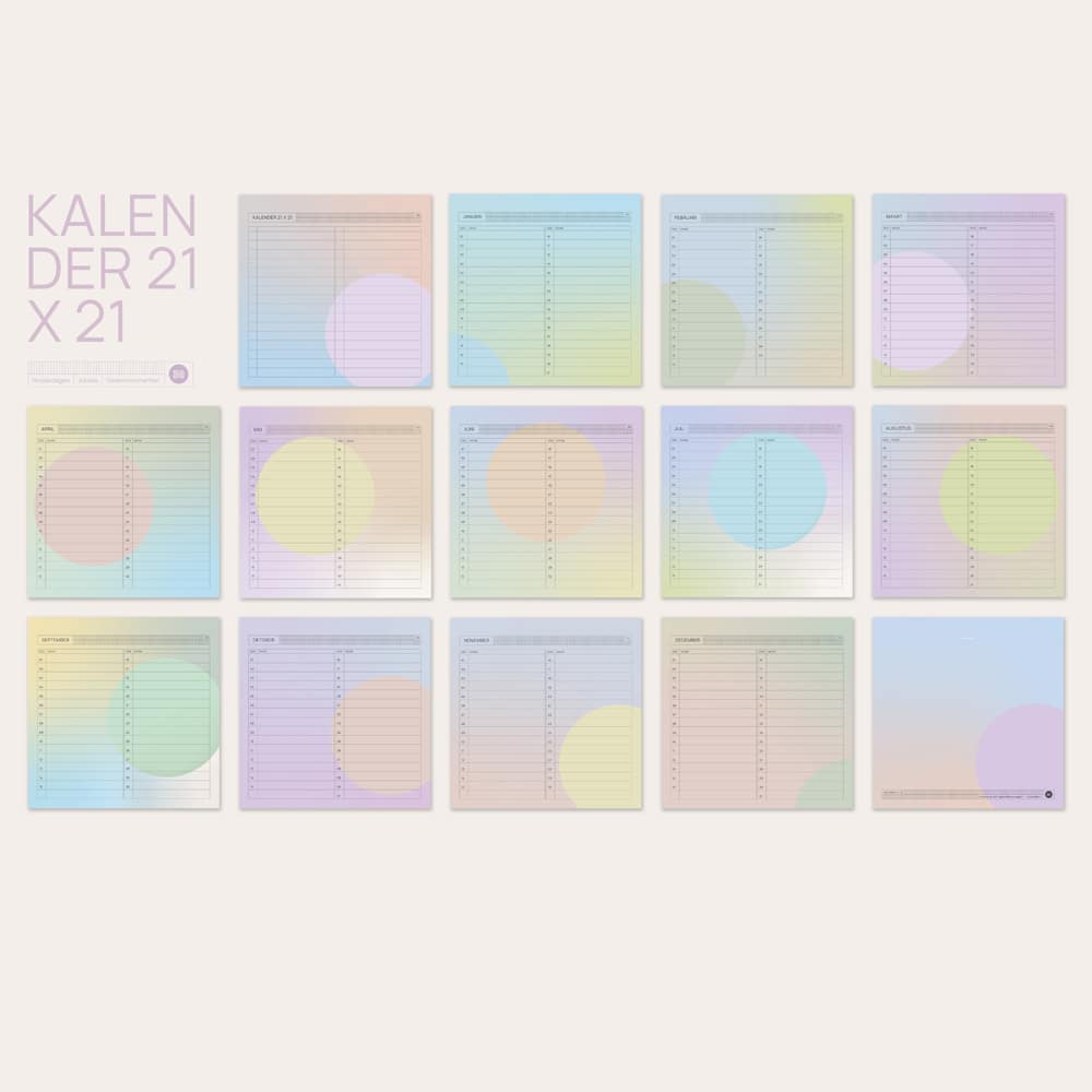 Kalender 21 X 21 Verjaardagskalender