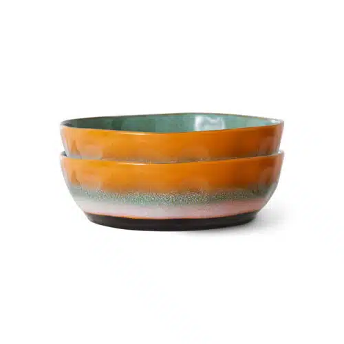 70's Ceramics Pasta Bowls Golden Hour