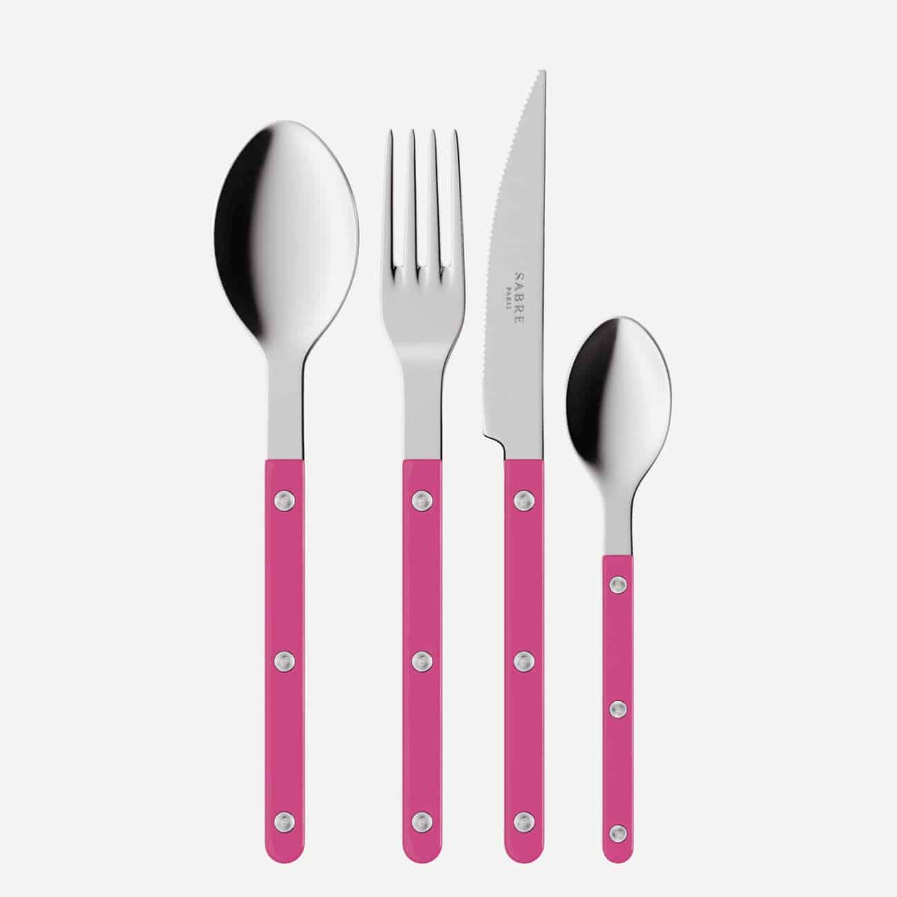 Couvert 4-delig Bistrot Solid Raspberry