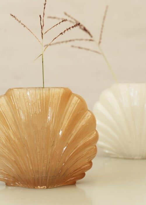 Glazen Vaas Shell Cream