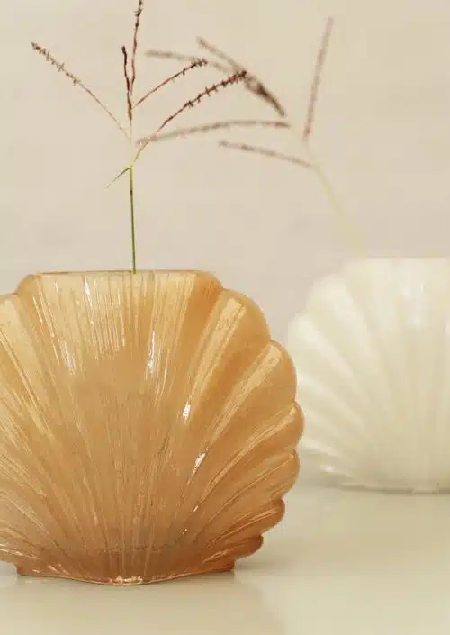 Glazen Vaas Shell Cream
