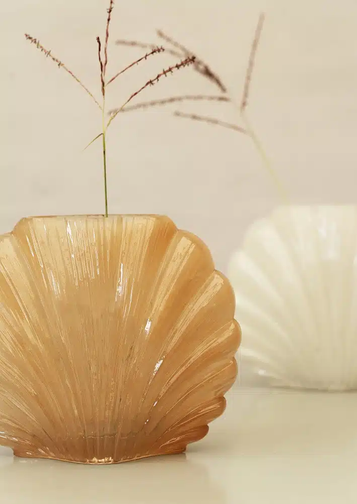 Glazen Vaas Shell Cream