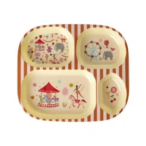 Melamine 4-vaks Bord Pink Fun Fair Print