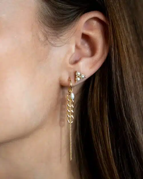 Oorbel Triplet Pearls Stud