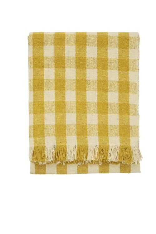 Recycled Cotton Throw - Yellow - 125x175cm