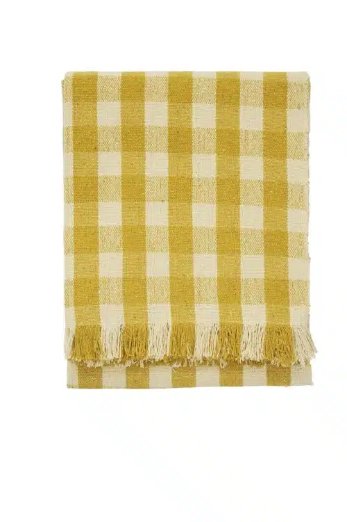 Recycled Cotton Throw - Yellow - 125x175cm