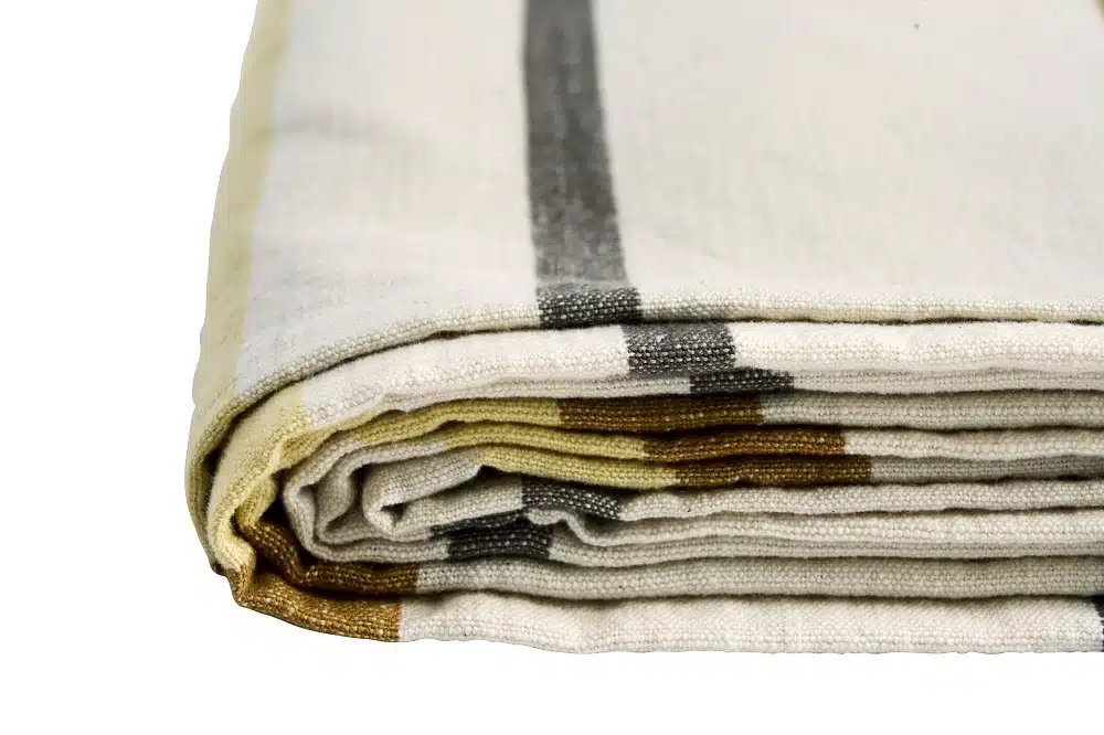 Tafelkleed 120x220m - Strepen Geel Grijs