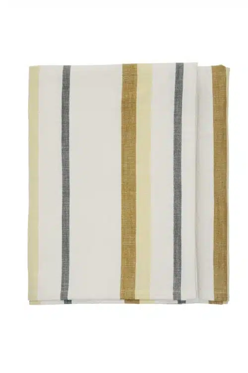 Tafelkleed 120x220m - Strepen Geel Grijs