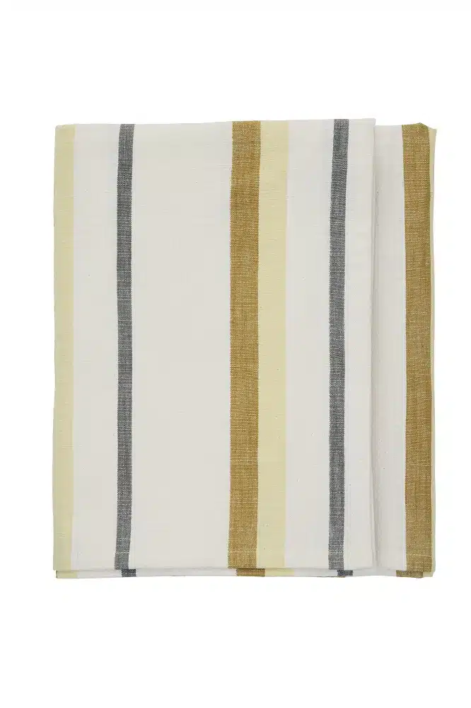 Tafelkleed 120x220m - Strepen Geel Grijs