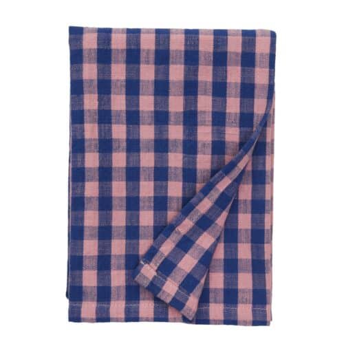 Theedoel Geruit - Blauw Roze