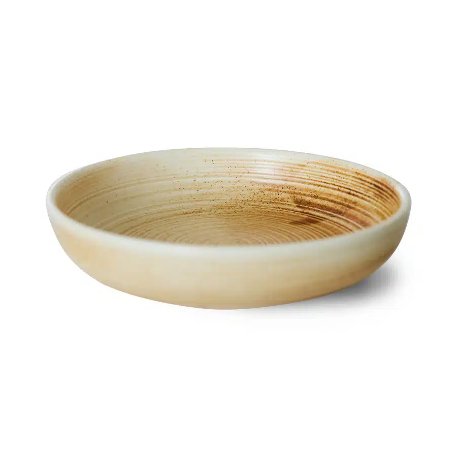 Chef's Ceramics - Deep Plate L - Rustic Cream/Brown