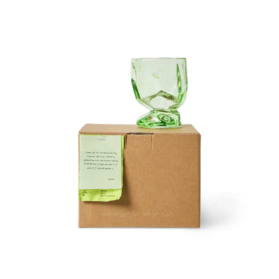 Nienke Sikkema for HKLIVING Glazen Peridot set/4