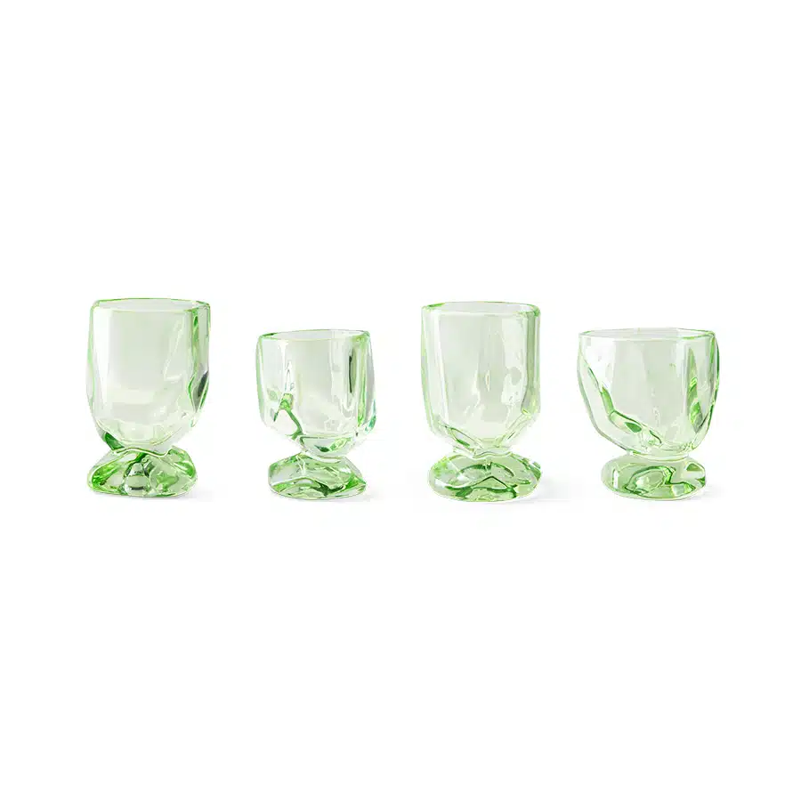 Nienke Sikkema for HKLIVING Glazen Peridot set/4
