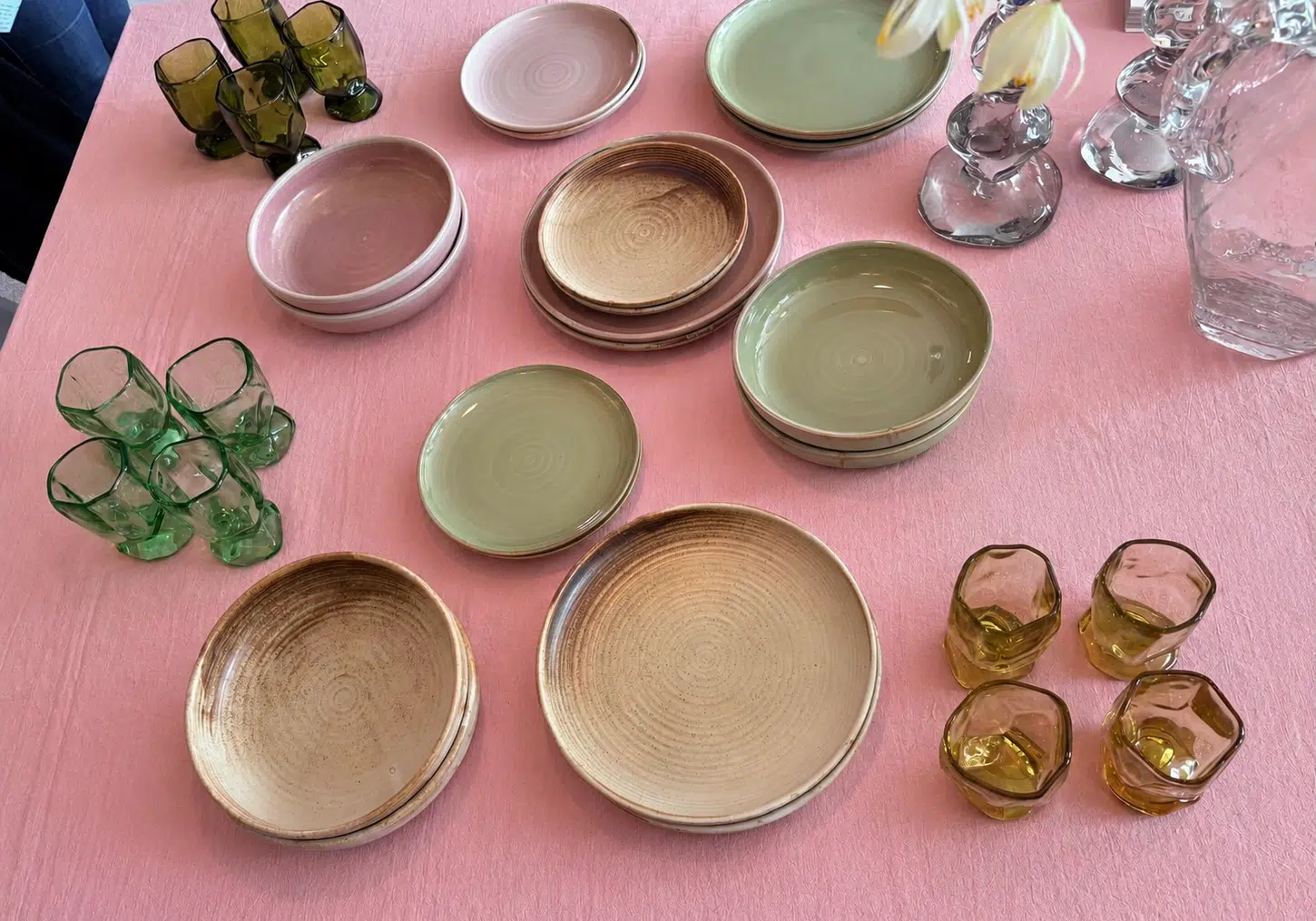Nienke Sikkema for HKLIVING Glazen Peridot set/4
