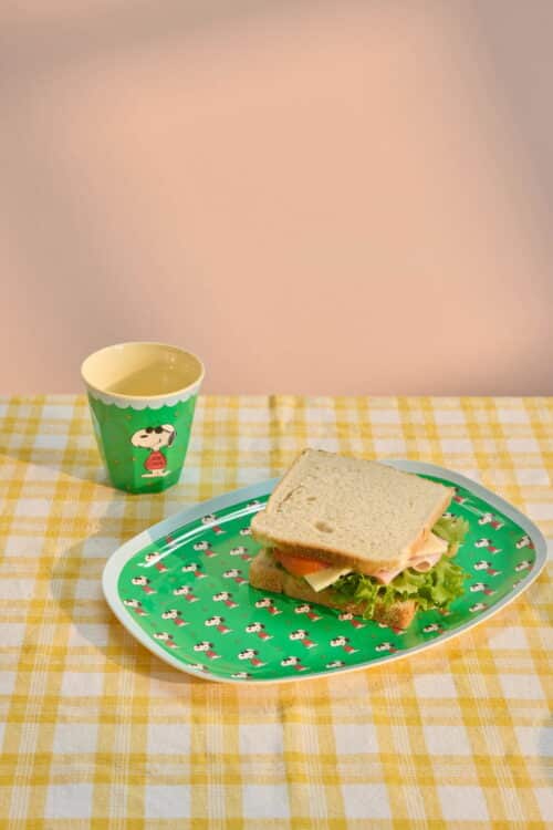 Ovaal bordje Green Snoopy Print