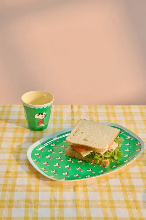 Ovaal bordje Green Snoopy Print