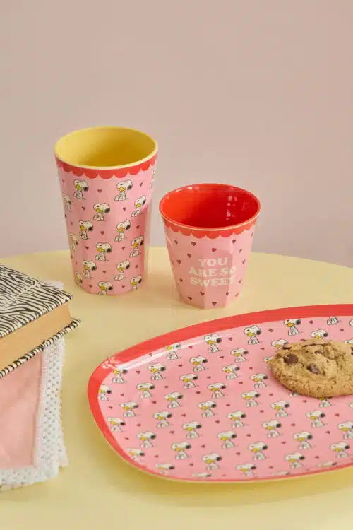 Ovaal bordje Pink Snoopy Print