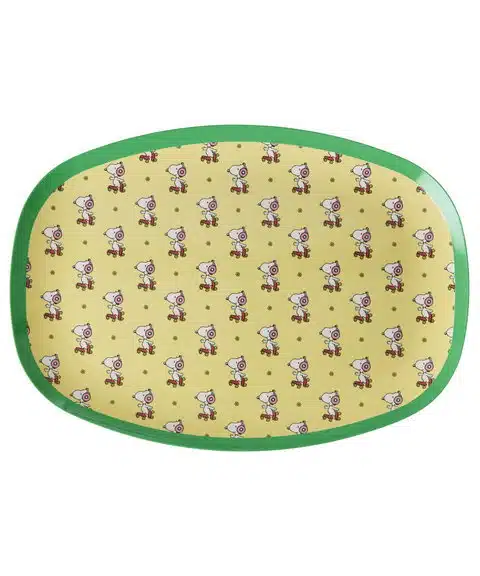 Ovaal bordje Yellow Snoopy Print