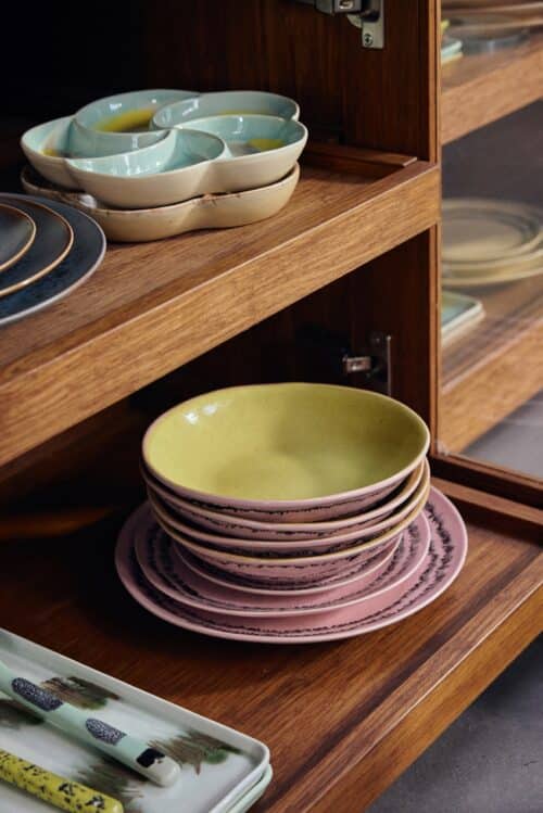 70's Ceramics Dessert Plate Set/2 - Bubble