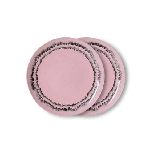 70's Ceramics Dessert Plate Set/2 - Bubble