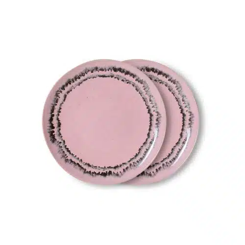 70's Ceramics Dessert Plate Set/2 - Bubble