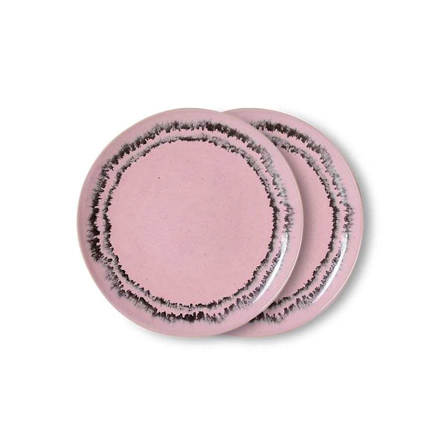 70’s Ceramics Dessert Plate Set/2 – Bubble
