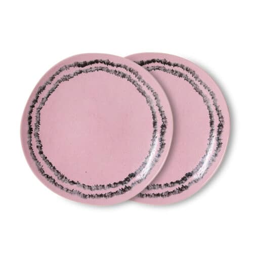 70's Ceramics Side Plates Set/2 - Bubble