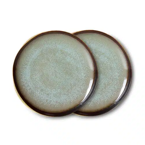 70's Ceramics Side Plates Set/2 - Contrast