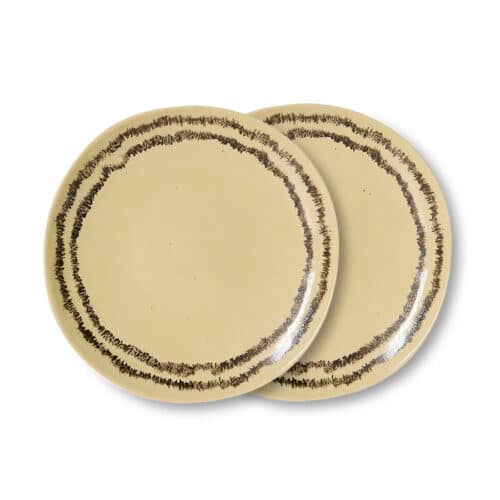 70's Ceramics Side Plates Set/2 - Vanilla