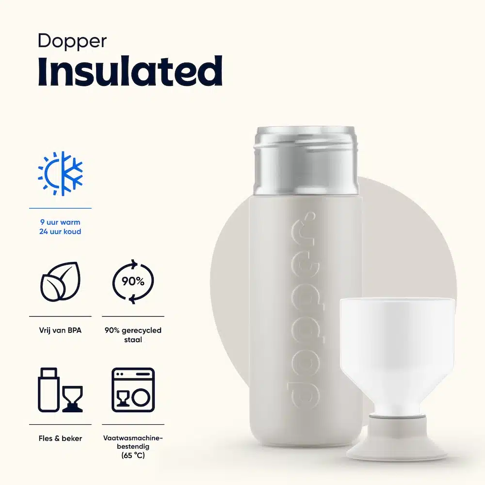 Insulated 580ml large - Gentle Grey