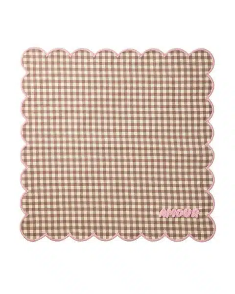 Katoenen Servet Checks - Amour Brown/Pink