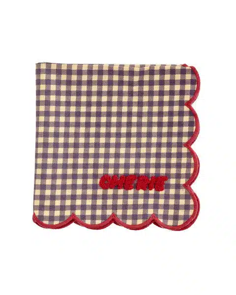 Katoenen Servet Checks - Cherie Lila/Raspberry