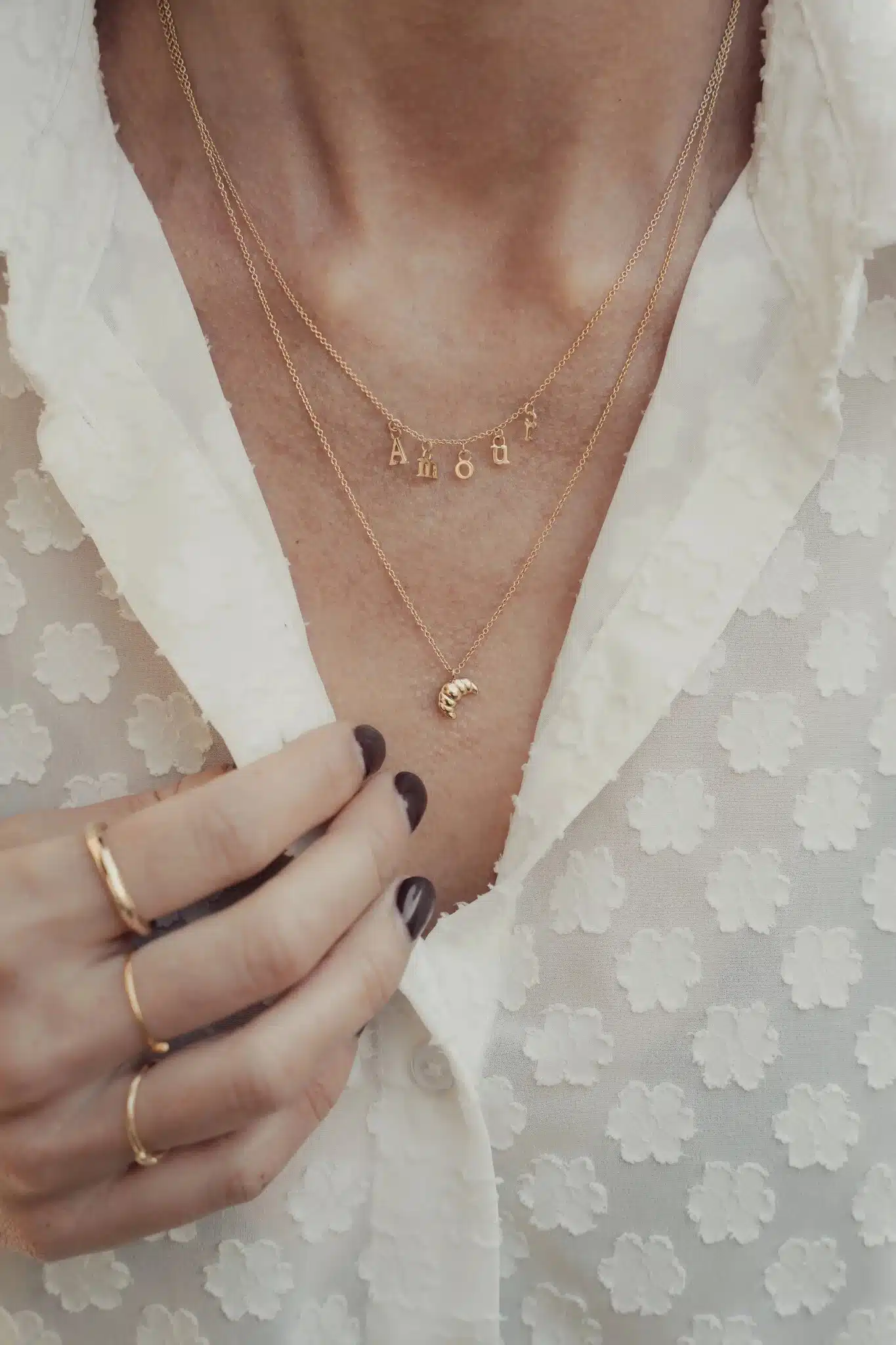 Ketting Croissant verguld
