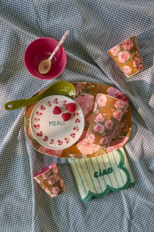 Melamine Cup M Floral Fiesta Rose