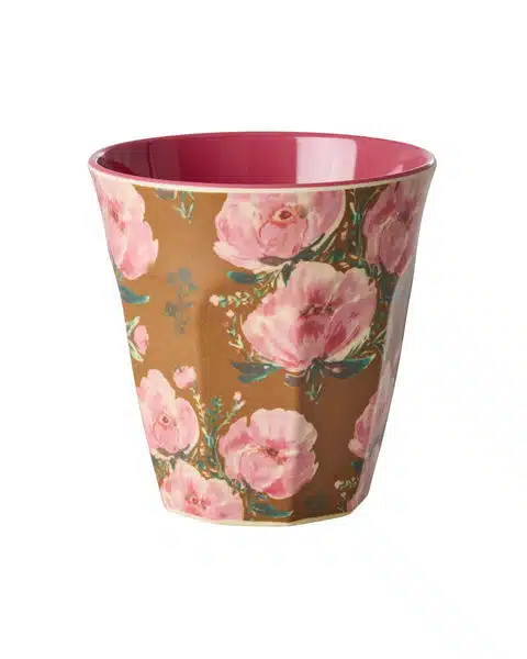 Melamine Cup M Floral Fiesta Rose