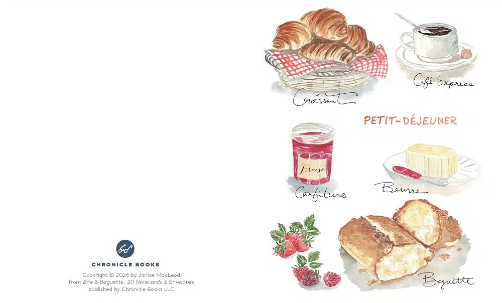 Notecards Brie & Baguette