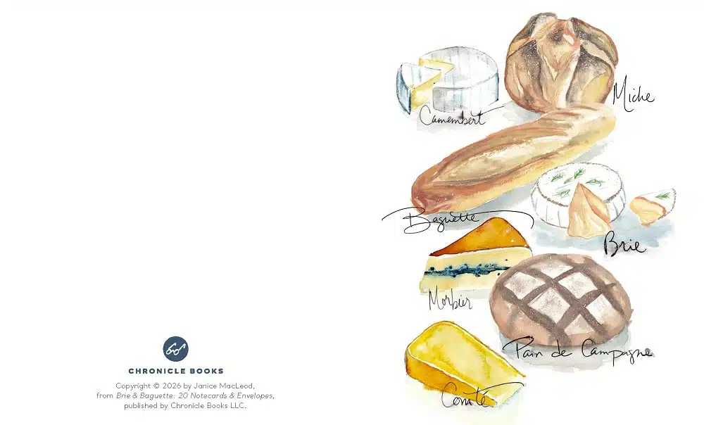Notecards Brie & Baguette