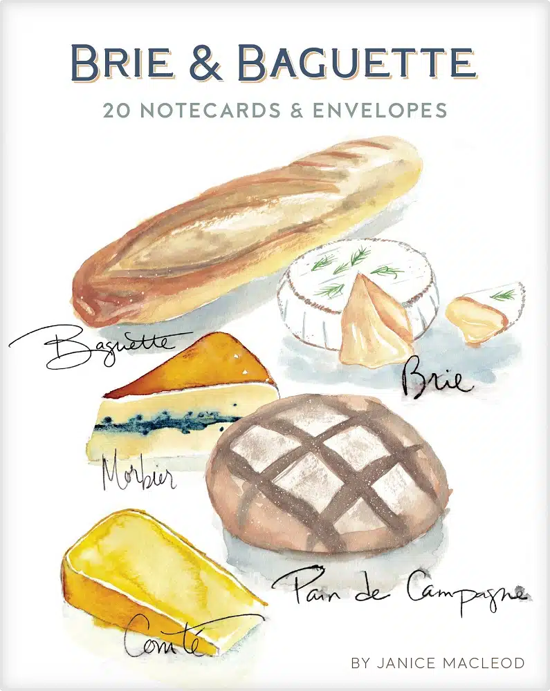 Notecards Brie & Baguette