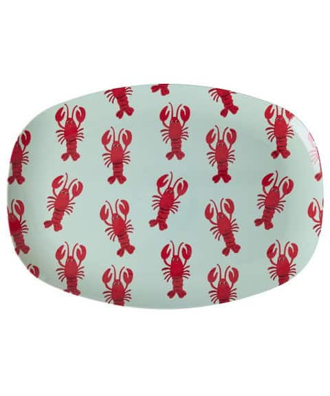 Ovaal bord New Lobster print