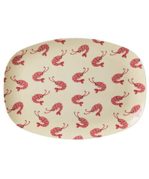 Ovaal bord New Shrimp print