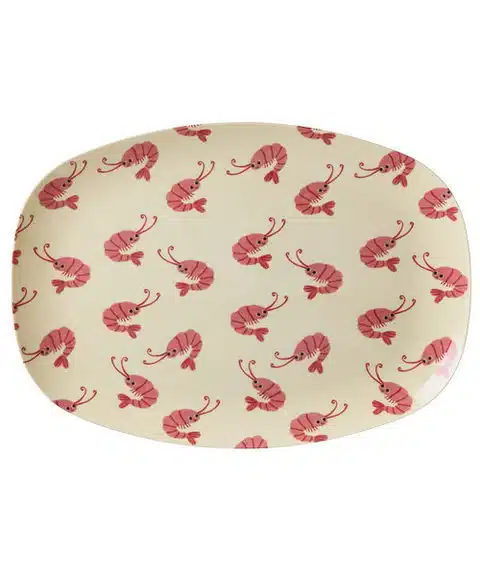 Ovaal bord New Shrimp print