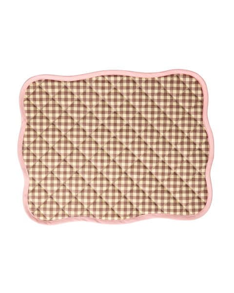 Quilted Placemat Checks - Brown/Pretty Pink