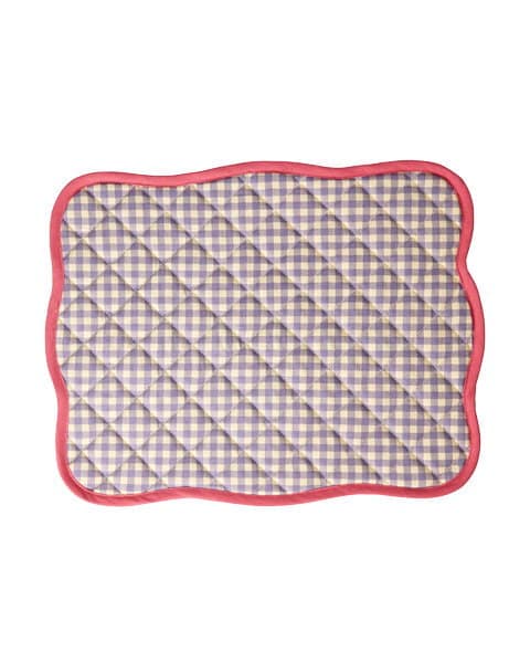 Quilted Placemat Checks - Lila/Raspberry