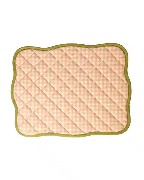 Quilted Placemat Checks - Pink/Mossgreen